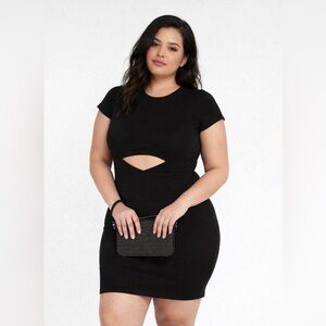 Black Express Y2K Cut Out Bodycon Mini Bandage Style Large 90s Going Out